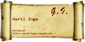 Gertl Inge névjegykártya
